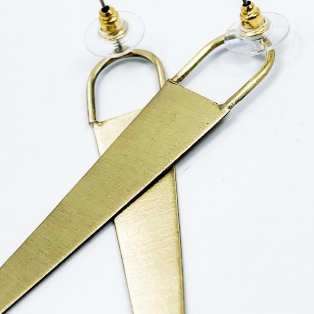 New Millard Solid Brass Drop Earrings - Picture 3 of 3